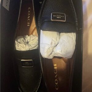 Coach Mona Leather Driver Loafers – Black – Women’s Size 9 – Classic Coach Flats